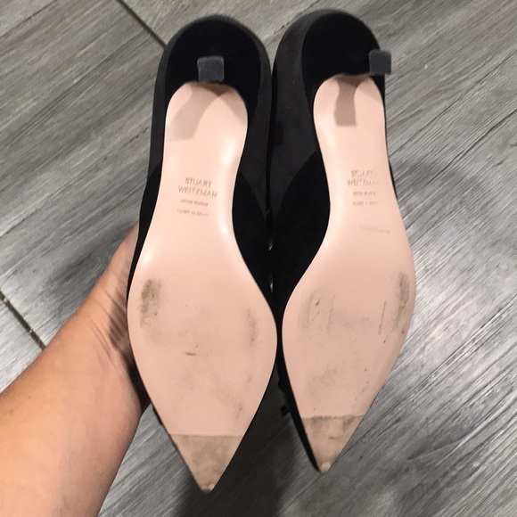 Stuart Weitzman Willow 45 Suede Bow Pump size 6.5 - Picture 7 of 8